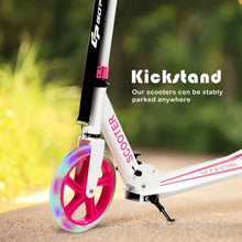 Load image into Gallery viewer, Portable Folding Sports Kick Scooter w/ LED Wheels-Pink
