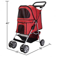 Load image into Gallery viewer, Large Deluxe Folding 4 Wheels Pet Dog Cat Carrier Stroller 8 Colors Choice Green