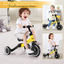Load image into Gallery viewer, 3 in 1 3 Wheel Kids Tricycles w/ Adjustable Seat & Handlebarfor Ages 1-3-Yellow