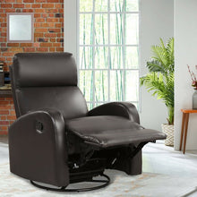 Load image into Gallery viewer, Recliner Chair Swivel Rocker Manual Single Sofa Lounger with Footrest-Brown