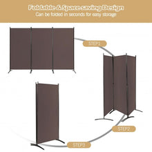 Load image into Gallery viewer, 3-Panel Room Divider Folding Privacy Partition Screen for Office Room-Brown