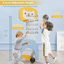 Load image into Gallery viewer, 3-in-1 Adjustable Kids Basketball Hoop Sports Set-Yellow