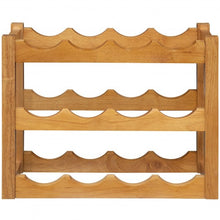 Load image into Gallery viewer, 3-Tier Bar Kitchen 12-Bottle Wine Display Holder with Wooden Tabletop