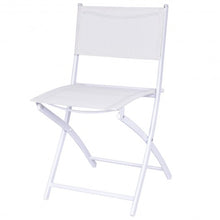 Load image into Gallery viewer, 3 Pcs Folding Garden Patio Table Chairs Set-White