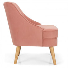 Load image into Gallery viewer, Velvet Upholstered Accent Chair with Rubber Wood Legs-Pink