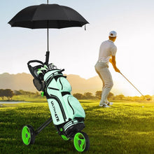 Load image into Gallery viewer, Folding 3 Wheels Golf Push Cart with Brake Scoreboard Adjustable Handle-Green