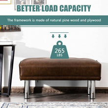 Load image into Gallery viewer, Ottoman Footrest Stool PU Leather Seat with Metal Legs-Brown