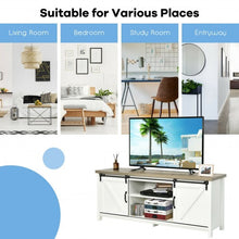 Load image into Gallery viewer, TV Stand Media Center Console Cabinet with Sliding Barn Door - White