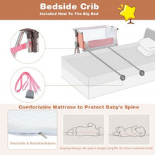 Load image into Gallery viewer, Baby Bed Side Crib Portable Adjustable Infant Travel Sleeper Bassinet-Pink