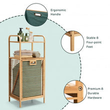 Load image into Gallery viewer, Tilt out Bamboo Shelf Slat Frame Storage Laundry Hamper