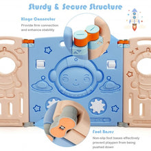 Load image into Gallery viewer, 14-Panel Foldable Playpen Kids Activity Center with Lockable Door