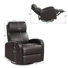 Load image into Gallery viewer, Recliner Chair Swivel Rocker Manual Single Sofa Lounger with Footrest-Brown