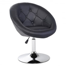 Load image into Gallery viewer, 1 PC Modern Adjustable Swivel Round PU Leather Chair-Black