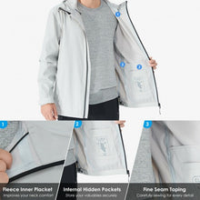 Load image into Gallery viewer, Men's Waterproof Rain Windproof Hooded Raincoat Jacket-Gray-M