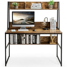 Load image into Gallery viewer, 47" Computer Desk Writing Study Table Workstation-Rustic Brown