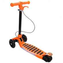 Load image into Gallery viewer, Folding Aluminum 3 LED Light Up Wheels Kids Music Kick Scooter-Orange
