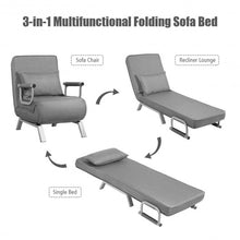 Load image into Gallery viewer, Folding 5 Position Convertible Armchair Couch with Pillow-Gray