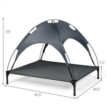 Load image into Gallery viewer, Portable Elevated Outdoor Pet Bed with Removable Canopy Shade-42"