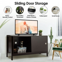 Load image into Gallery viewer, TV Stand Modern Entertainment Cabinet with Sliding Doors-Coffee