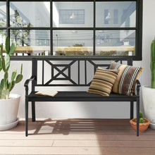 Load image into Gallery viewer, Patio Garden Bench Steel Frame Park Yard Outdoor Furniture