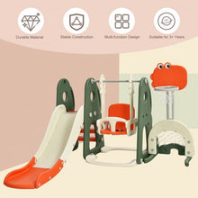 Load image into Gallery viewer, 6 in 1 Toddler Slide and Swing Set with Ball Games-Orange