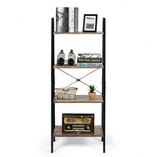 Load image into Gallery viewer, 4-Tier Ladder Shelf Ladder Bookcase Bookshelf Display Rack Plant Stand