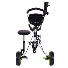 Load image into Gallery viewer, Foldable 3 Wheels Push Pull Golf Trolley with Scoreboard Bag