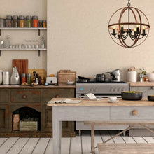 Load image into Gallery viewer, 6-Light Orb Chandelier Rustic Vintage Ceiling Lamp
