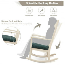 Load image into Gallery viewer, Wood Rocking Chair with Thick Cushion