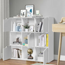 Load image into Gallery viewer, 9 Cube Storage Wood Divider Bookcase-White