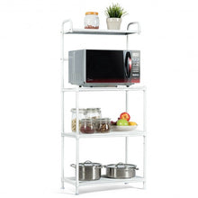 Load image into Gallery viewer, 4-Tier Kitchen Storage Baker Microwave Oven Rack Shelves-White
