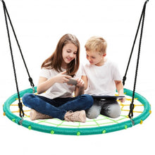 Load image into Gallery viewer, 40'' Spider Web Tree Swing Kids Outdoor Play Set with Adjustable Ropes-Green