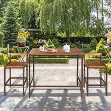 Load image into Gallery viewer, 3 PCS Patio Rattan Wicker Bar Dining Furniture Set