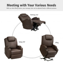 Load image into Gallery viewer, Heated Vibration Massage Power Lift Chair with Remote-Coffee