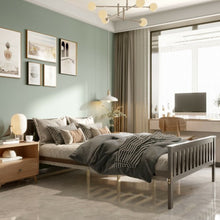 Load image into Gallery viewer, Full Size Wood Platform Bed with Headboard