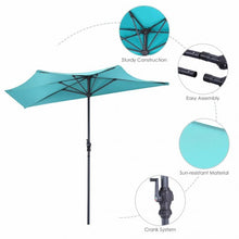 Load image into Gallery viewer, 9Ft Patio Bistro Half Round Umbrella -Turquoise