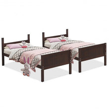 Load image into Gallery viewer, Wooden Bunk Beds Convertable 2 Individual Beds-Brown
