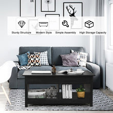 Load image into Gallery viewer, Lift Top Coffee Table with Hidden Storage Compartment and Lower Shelf for Study Room-Black