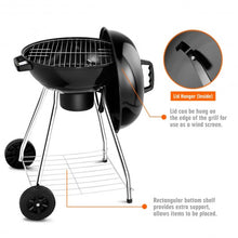 Load image into Gallery viewer, 18.5" Outdoor Backyard Cooking Kettle Charcoal Grill with Wheels