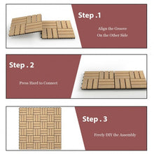 Load image into Gallery viewer, 10 PCS 12" x 12" Acacia Wood Interlocking Check Deck Tiles
