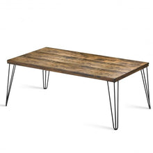 Load image into Gallery viewer, Rustic Industrial Solid Wood Rectangular Cocktail Coffee Table