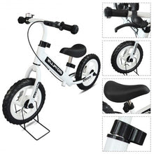 Load image into Gallery viewer, 12" Four Colors Kids Balance Bike Scooter with Brakes and Bell-White