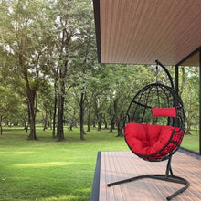 Load image into Gallery viewer, Hanging Cushioned Hammock Chair with Stand-Red