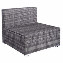 Load image into Gallery viewer, 6 pcs Gray Wicker Rattan Seat Cushioned Set