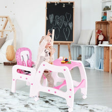 Load image into Gallery viewer, 3-in-1 Baby High Chair Convertible Play Table-Pink