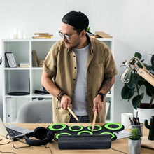 Load image into Gallery viewer, Set 7 Kit Electronic Roll Up Pads MIDI Drum -Green