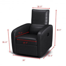 Load image into Gallery viewer, Contemporary Foldable-Back Leather Manual Recliner Sofa Chair-Black