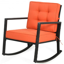 Load image into Gallery viewer, Patio Rattan Rocker Outdoor Glider Rocking Chair Cushion Lawn