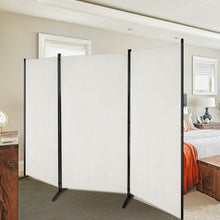 Load image into Gallery viewer, 3-Panel Room Divider Folding Privacy Partition Screen for Office Room-White