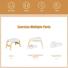 Load image into Gallery viewer, Yoga Headstand Wood Stool with PVC Pads-White